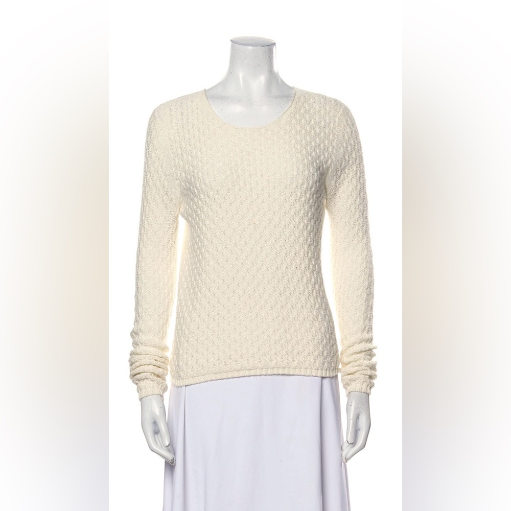 The Row Cream Cable Knit Long Sleeve cashmere Sweater size S